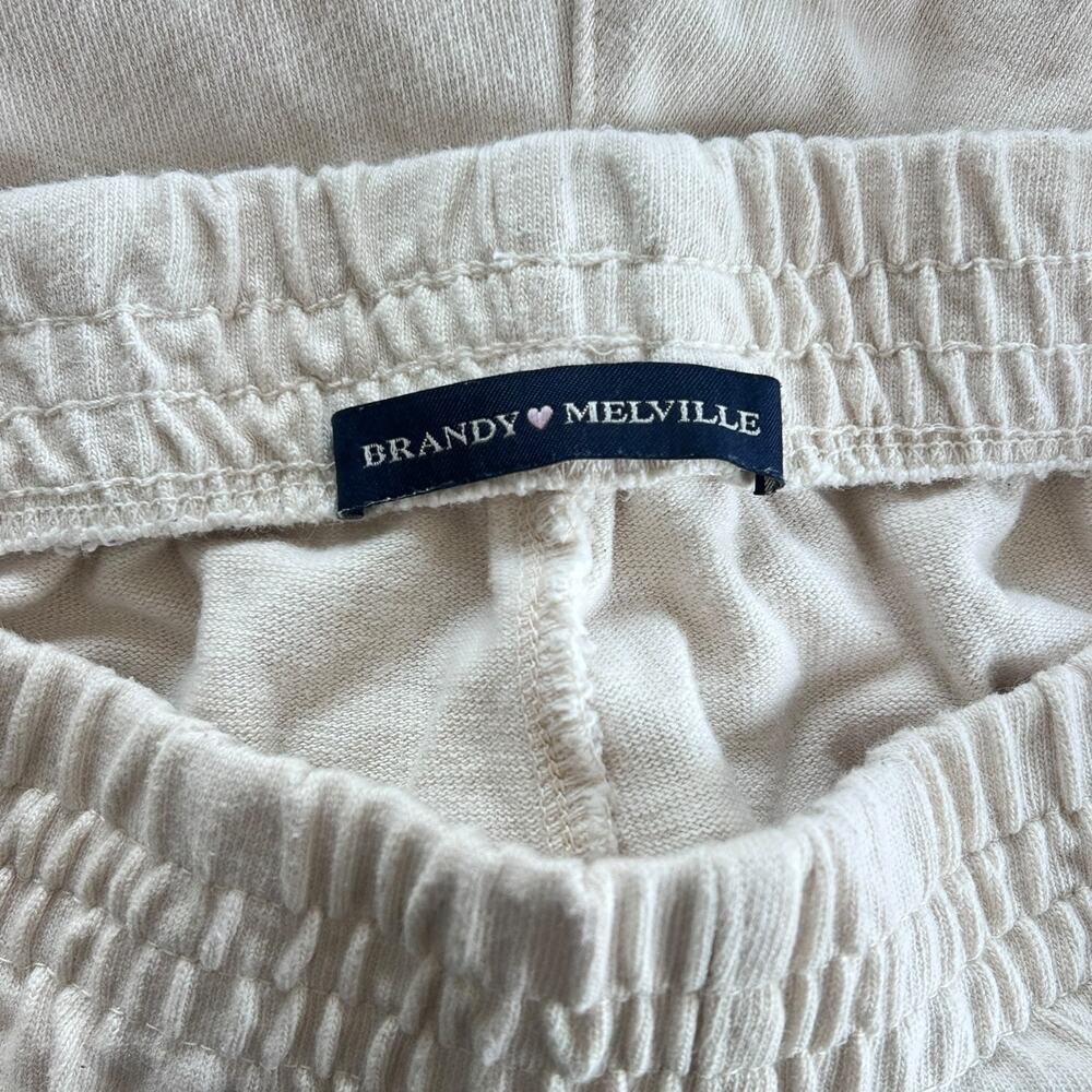 Brandy Melville Cream Cotton Lounge Shorts Elastic Waist One Size - Picture 3 of 5